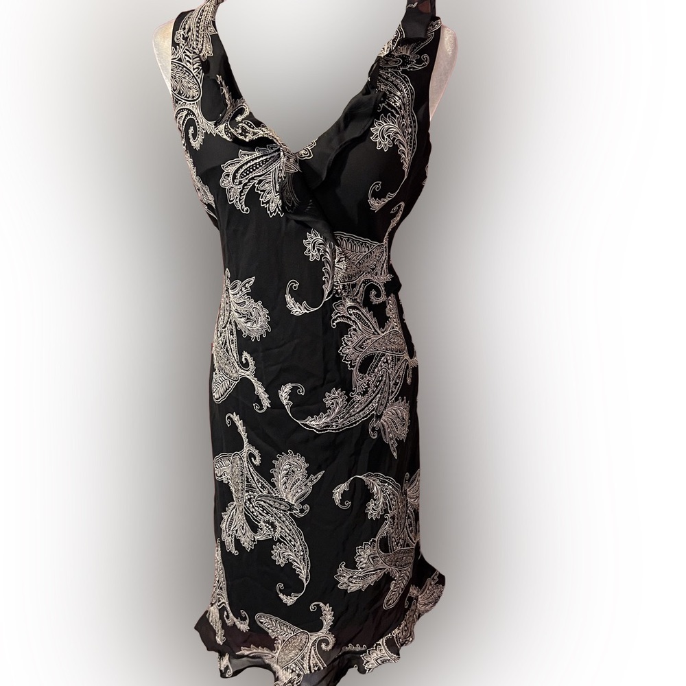Vintage Sheri Martin Ruffled Paisley Dress 8